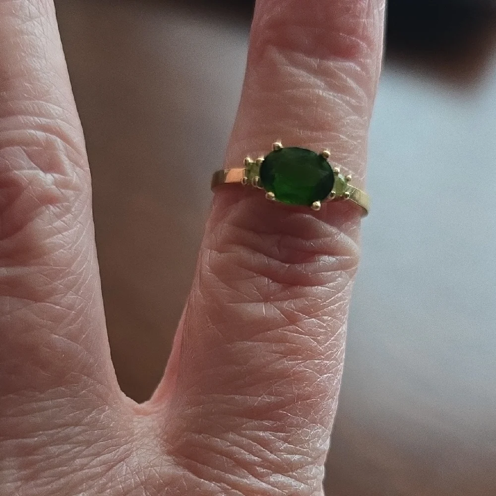 HPx4. Very Vintage. 14k Gold Ring 1ctw East-West Russian Diopside & Peridot. Sz7 - Picture 4 of 7